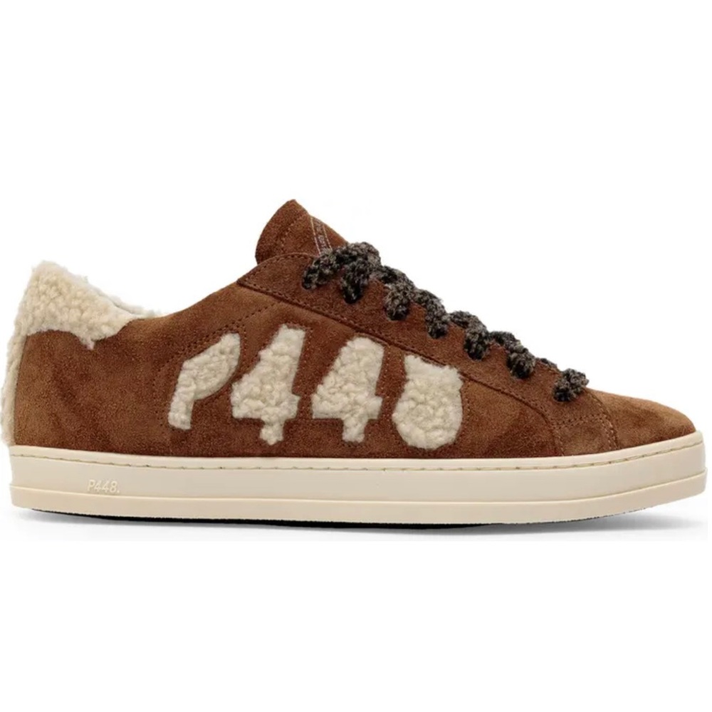 P448 JOHN BROWN NUBUCK SUEDE W/FAUX FLEECE LACE SNEAKERS SIZE 38 NEVER WORN - Picture 15 of 15
